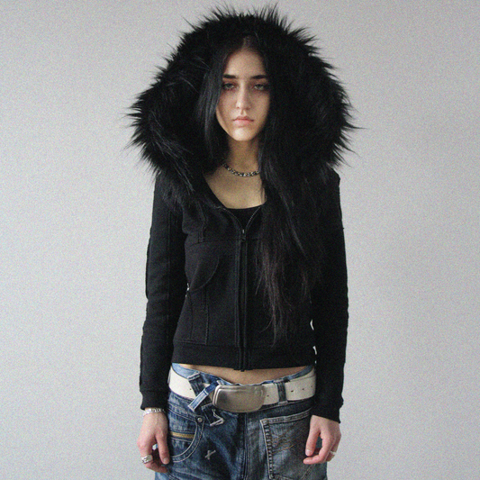 BLUZA "fur hoodie"