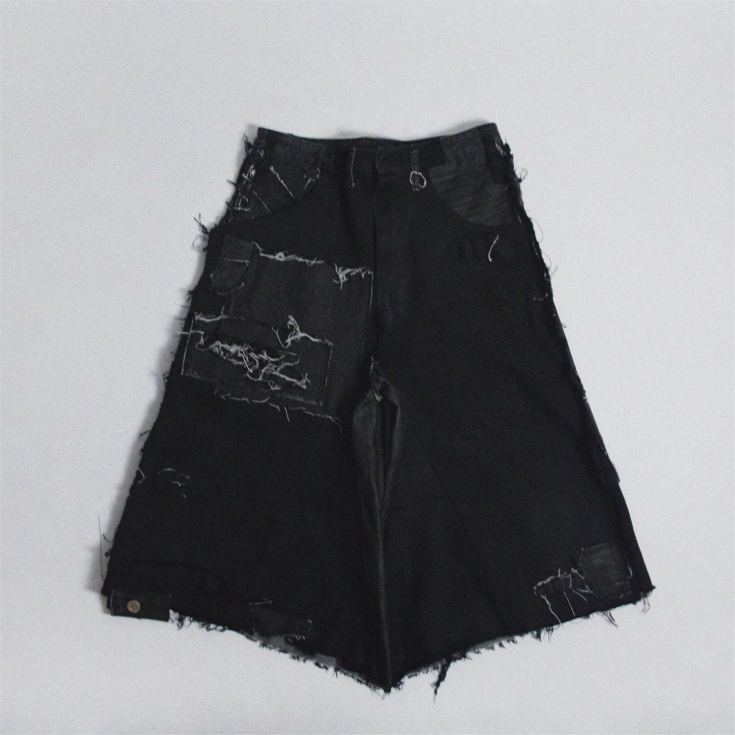 black denim shorts