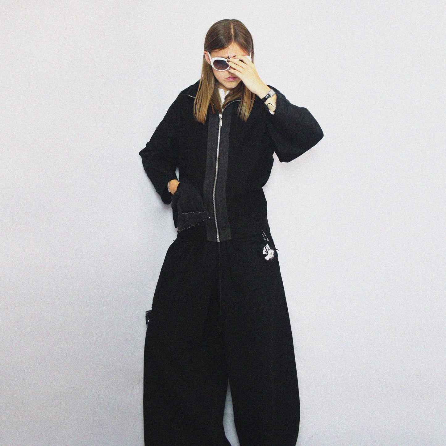 WIDELEG SWEATPANTS - BLACK