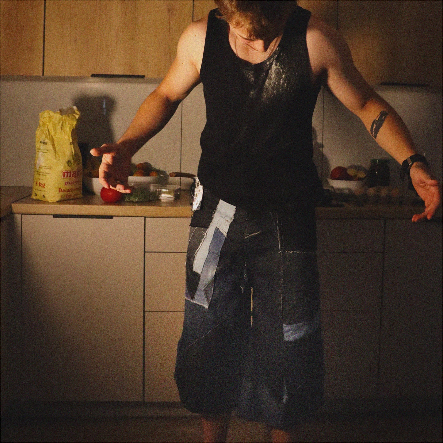 clean patchwork shorts