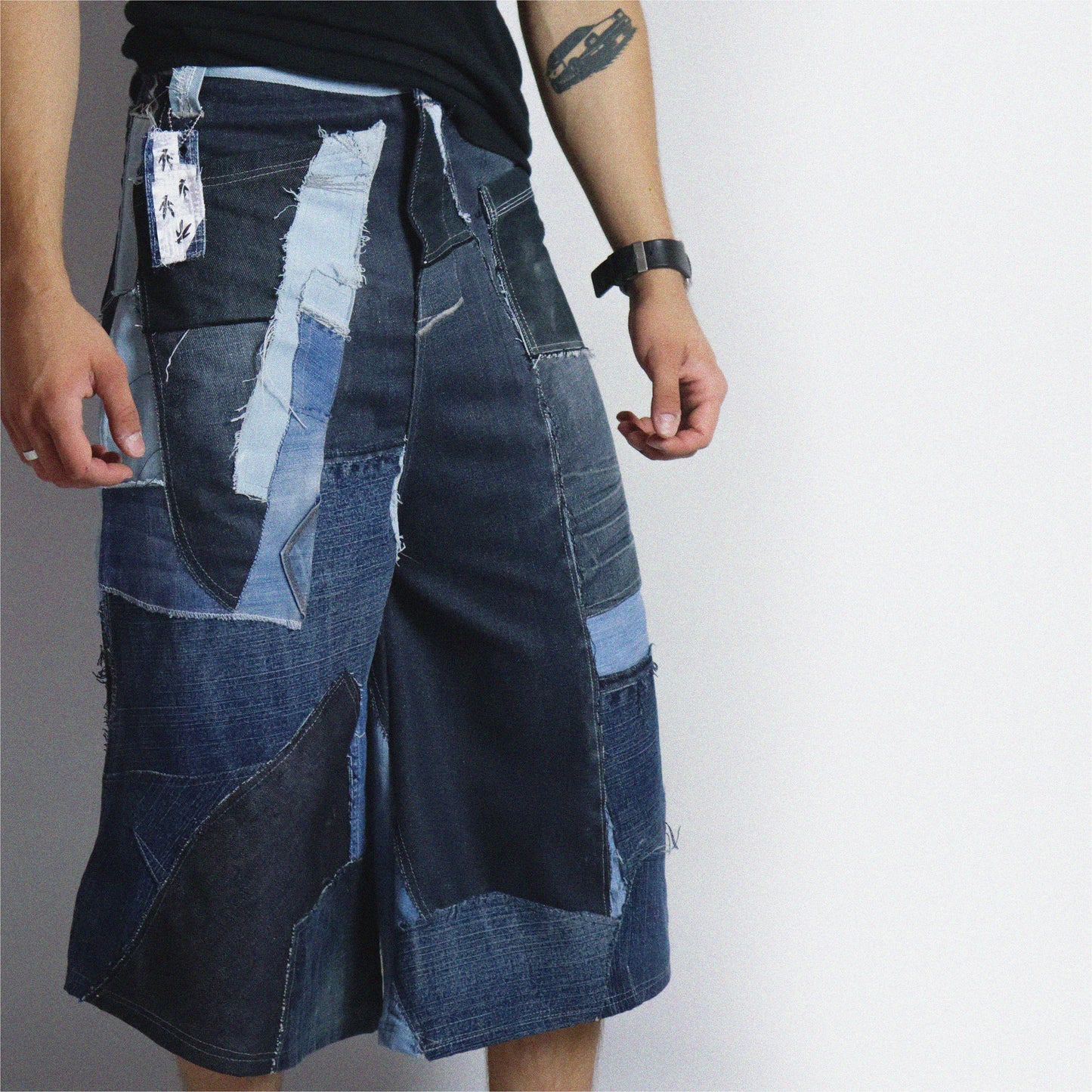 clean patchwork shorts