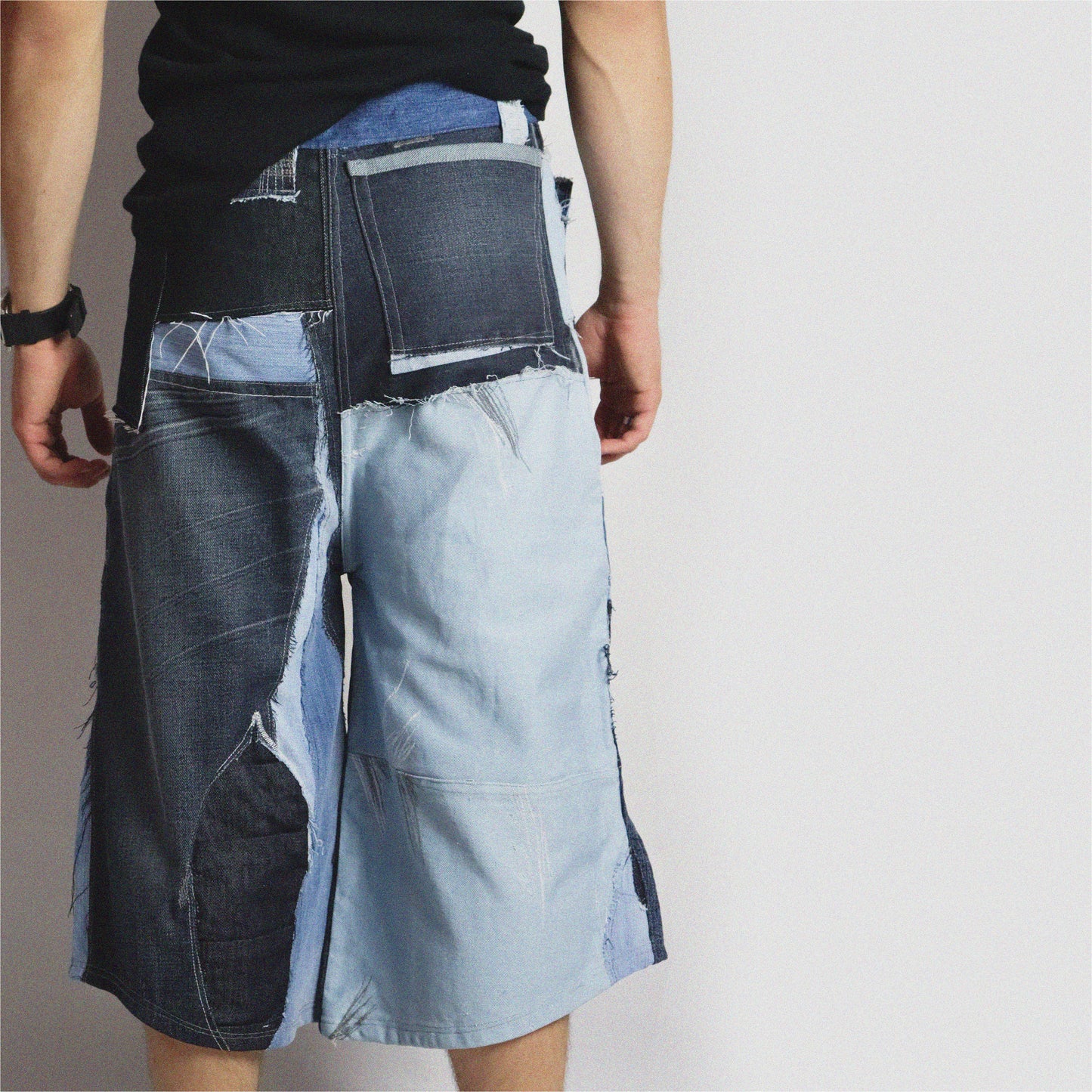 clean patchwork shorts